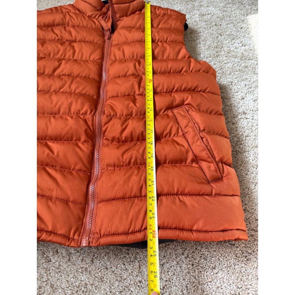 Old Navy Men's Water-Resistant Narrow-Channel Puffer Vest Orange Winter *Flaw* - Picture 7 of 7